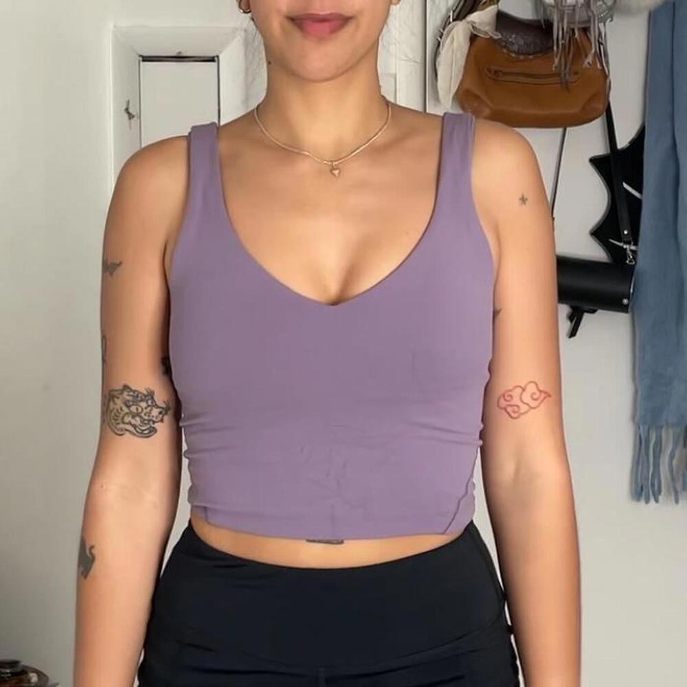 lululemon athletica Lavender Cropped V-Neck Tank